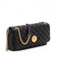 Versace Black Quilted Leather Shoulder Strap Bag