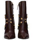 Versace Brown Leather Ankle Boots