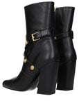 Versace Black Leather Ankle Boots