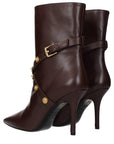 Versace Brown Leather Ankle Boots