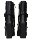 Versace Black Leather Ankle Boots