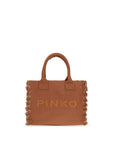 PINKO Brown Cotton Shoulder Bag