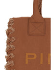 PINKO Brown Cotton Shoulder Bag
