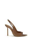 LE SILLA Brown Silk Stiletto Heel Sandals
