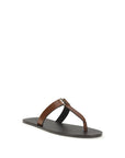 Saint Laurent Brown Calf Leather Bos Taurus Flip-Flop Sandals