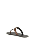 Saint Laurent Brown Calf Leather Bos Taurus Flip-Flop Sandals