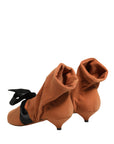 Dolce & Gabbana Brown Black Suede Boots Shoes