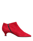 Dolce & Gabbana Red Suede Ankle Boots Shoes
