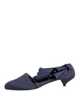 Dolce & Gabbana Blue Cotton Ankle Boots Shoes