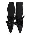 Dolce & Gabbana Black Suede Mid Calf Boots Shoes