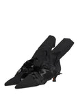 Dolce & Gabbana Black Suede Mid Calf Boots Shoes