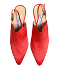 Dolce & Gabbana Red Suede Heel Slingback Shoes