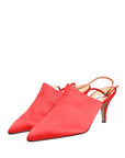 Dolce & Gabbana Red Suede Heel Slingback Shoes