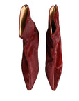 Dolce & Gabbana Burgundy Mid Calf Boots Shoes