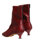 Dolce & Gabbana Burgundy Mid Calf Boots Shoes