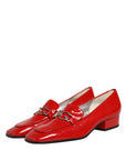 Dolce & Gabbana Red Patent Leather Moccasin Slip On Shoes