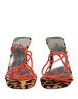 Dolce & Gabbana Multicolor Leather Block Heels Sandals Shoes