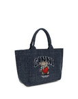 Ganni Blue Cotton Shoulder Bag
