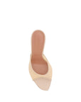 Amina Muaddi Beige Fabric Slippers