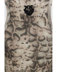 PINKO Beige Cotton Sleeveles T-Shirt
