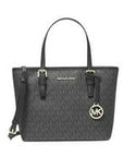Michael Kors XS Carry All Jet Set Travel Womens Tote (BLACK SIG/GOLD)