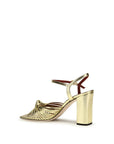 Valentino Garavani Gold Calf Leather Bos Taurus Platform Sandals