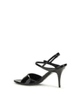 Balenciaga Black Calf Leather Bos Taurus Stiletto Heel Sandals