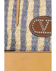 Valentino Garavani Blue Raffia Backet Bag