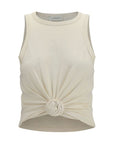 Magda Butrym Beige Cotton Sleeveles T-Shirt