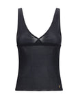Saint Laurent Black Silk Sleeveles T-Shirt