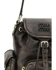 Miu Miu Brown Calf Leather Bos Taurus Backpack