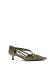 Prada Bicolor Cotton Mid Heel Pumps