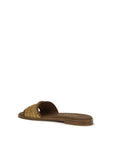 Prada Brown Raffia Slippers