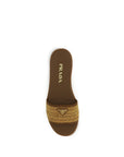 Prada Brown Raffia Slippers
