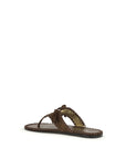 Prada Brown Calf Leather Bos Taurus Flat Sandals