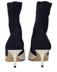 Jimmy Choo Blue Fabric Ankle Boots