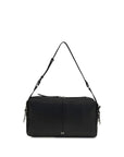 PINKO Black Calf Leather Bos Taurus Shoulder Bag