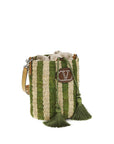 Valentino Garavani Bicolor Raffia Backet Bag