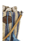 Valentino Garavani Blue Raffia Backet Bag