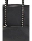 Valentino Garavani Black Calf Leather Bos Taurus Shoulder Bag