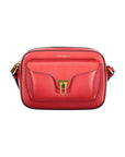 Coccinelle Rosso Leather Women's Bag with Adjustable Strap and Pockets