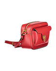 Coccinelle Rosso Leather Women's Bag with Adjustable Strap and Pockets