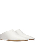 Jil Sander White Leather Slippers