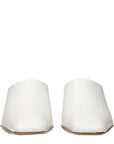 Jil Sander White Leather Slippers