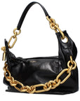 Balmain Black Leather Shoulder Bag