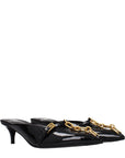 Balmain Black Leather Platform Sandals