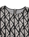 Dolce & Gabbana Black Logo Print Cotton Knee Length Dress