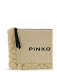PINKO Beige Polypropylene Clutch Bag