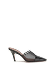 Amina Muaddi Black Calf Leather Bos Taurus Mules