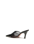 Amina Muaddi Black Calf Leather Bos Taurus Mules